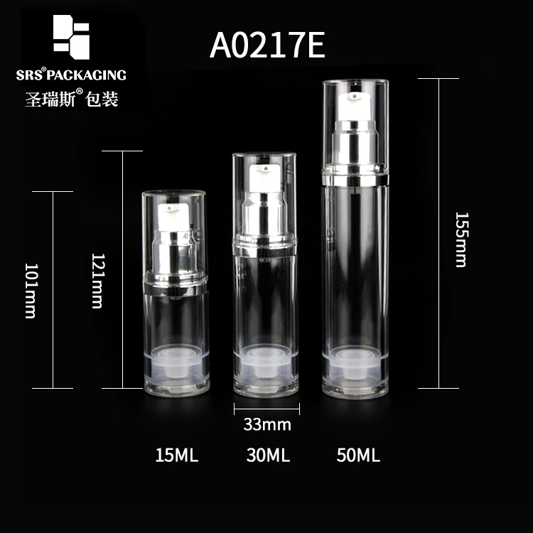 Wholesale Custom 15ml 30ml 50ml Metalized Aluminum Silver Airless Lotion Pump Bottle For Body Cream With Lairless