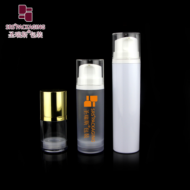 wholesale empty plastic airless pump bottle 50ml 120ml 180ml matte frosted finish cosmetic packaging bottle