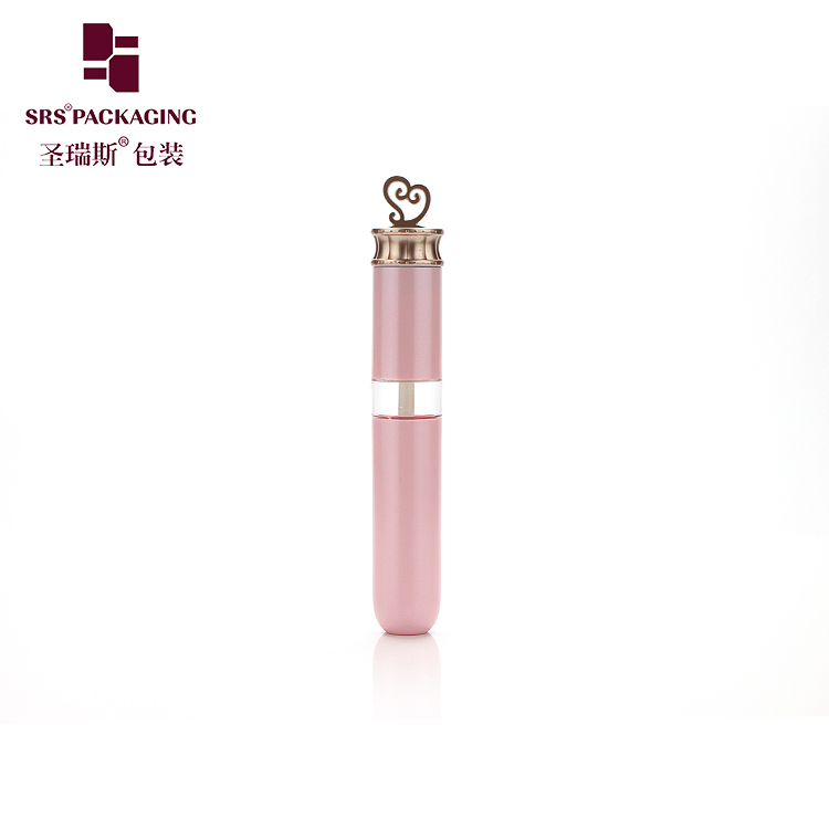 Luxury rose gold lip gloss tubes round shape plastic shape cosmetic packaging