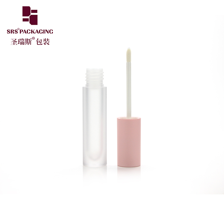 SRS new arrival high quality competitive price long and thin round shape clear matte lipgloss tube