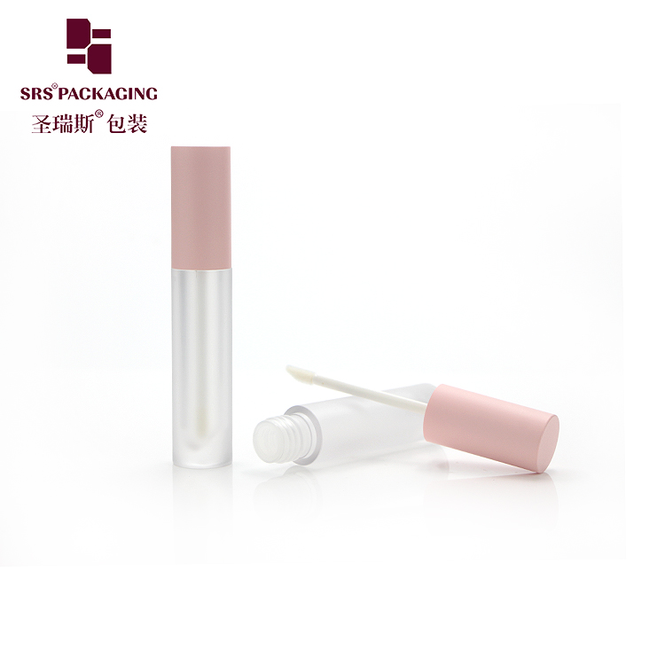 SRS new arrival high quality competitive price long and thin round shape clear matte lipgloss tube