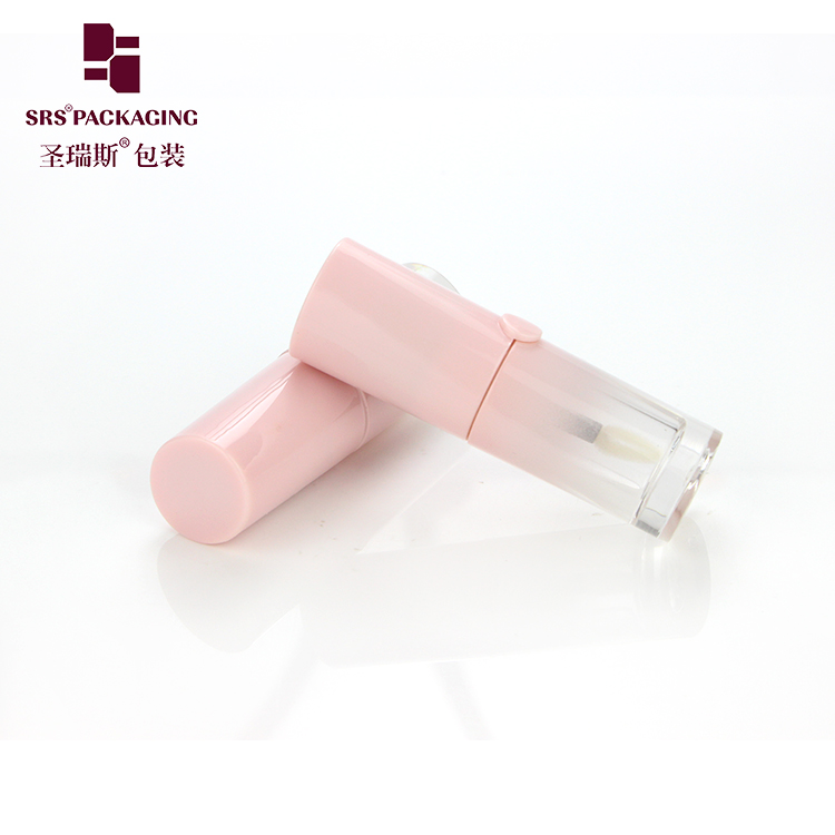 Factory wholesale custom lip blam oil tubes unique round pink lipgloss tube