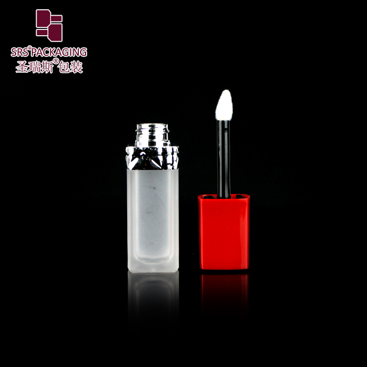 5ml square shape plastic frosted empty high quality mini lipgloss tube