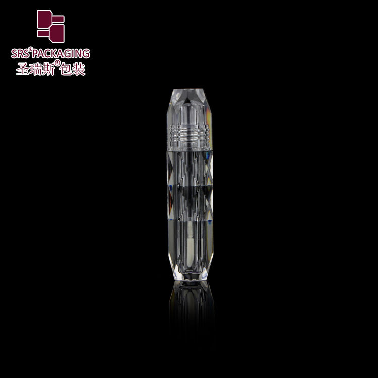 SRS new arrival small volume 2ML MOQ 20PCS simple hexagon shape clear  lipgloss tube