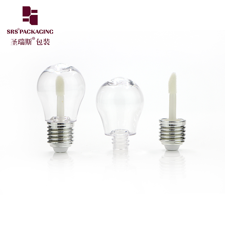 lamp bulb shape transparent cosmetic wholesale high quality lipgloss tube