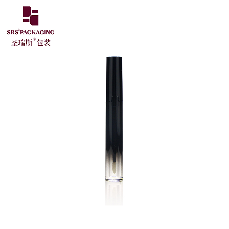 Custom painting black color 5ml round lipgloss tube ready to ship