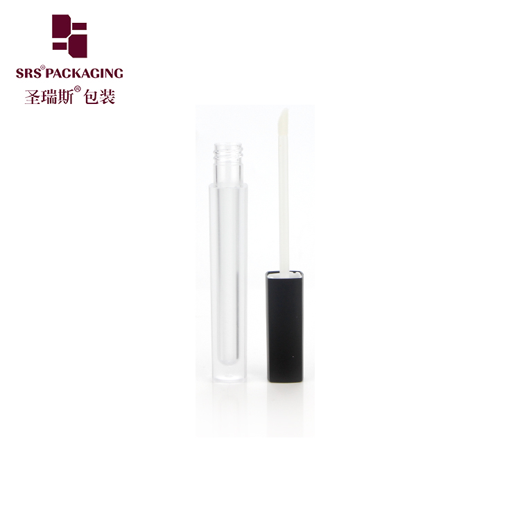 square shape empty plastic frosted clear cosmetic lipgloss tube