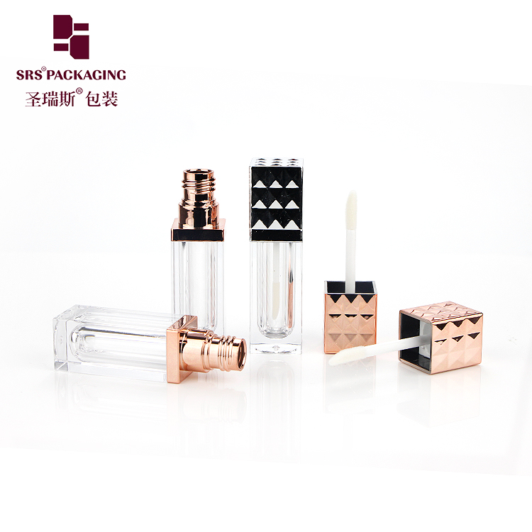 High Quality Empty Square Lip Gloss Tube Plastic Containers Cosmetic Packaging
