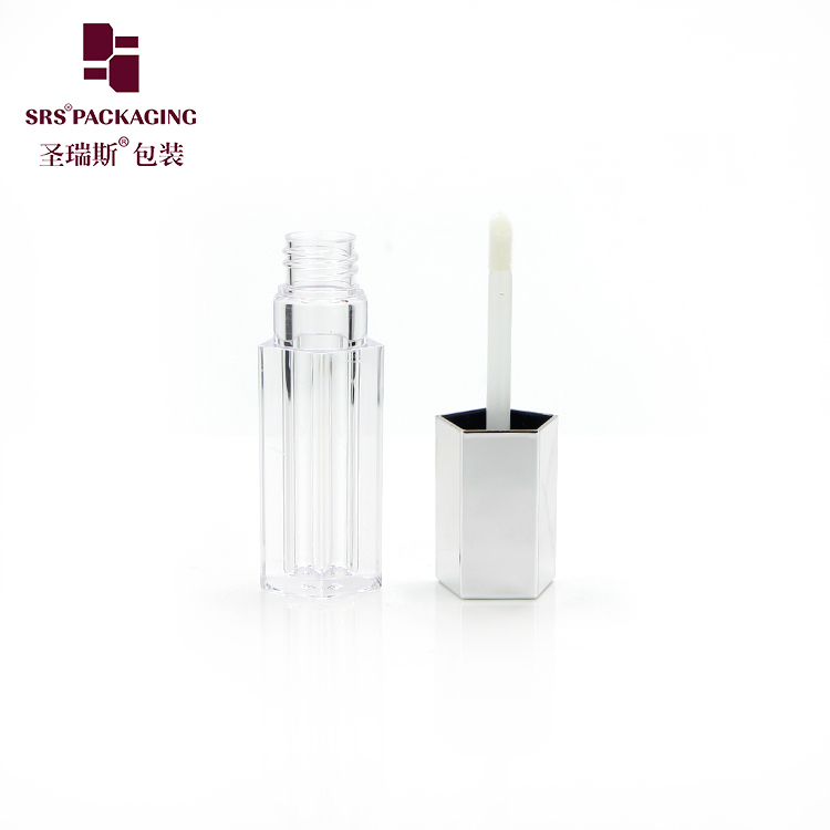 Custom makeup cosmetic packaging 5ml lip gloss packaging tube square lipgloss empty container