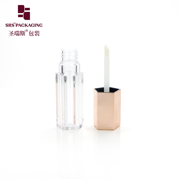 Custom makeup cosmetic packaging 5ml lip gloss packaging tube square lipgloss empty container