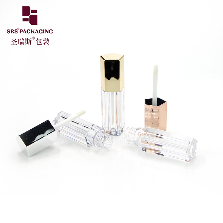 Custom makeup cosmetic packaging 5ml lip gloss packaging tube square lipgloss empty container