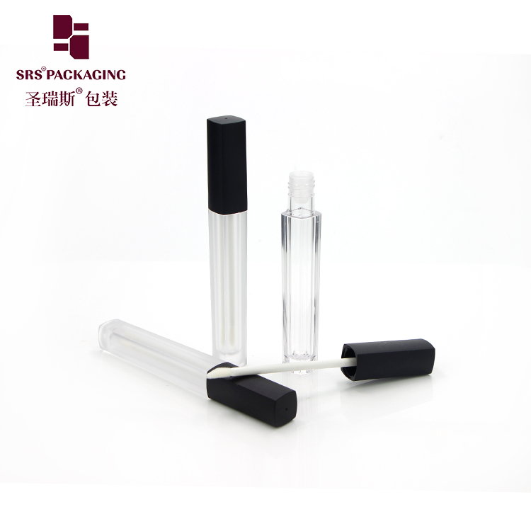 Lip gloss tube container 5ml square makeup cosmetic packaging with applicator