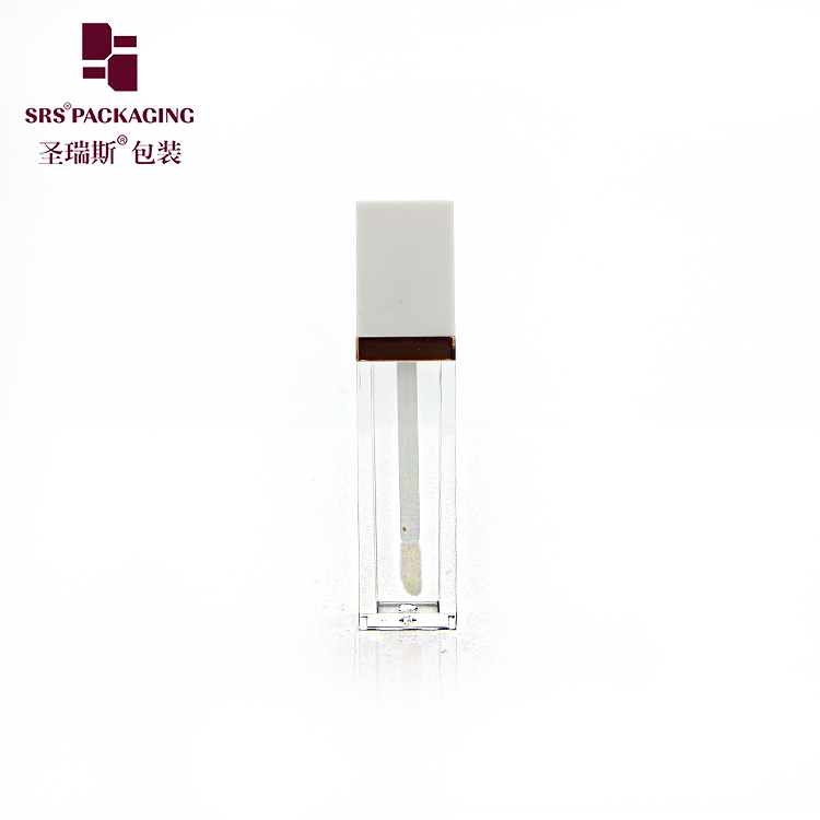 Chinese manufacturer mini lip gloss bottle empty 7ml square plastic make up cosmetic packaging