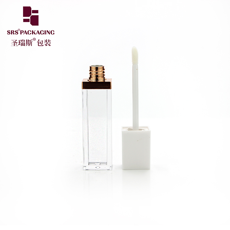 Chinese manufacturer mini lip gloss bottle empty 7ml square plastic make up cosmetic packaging