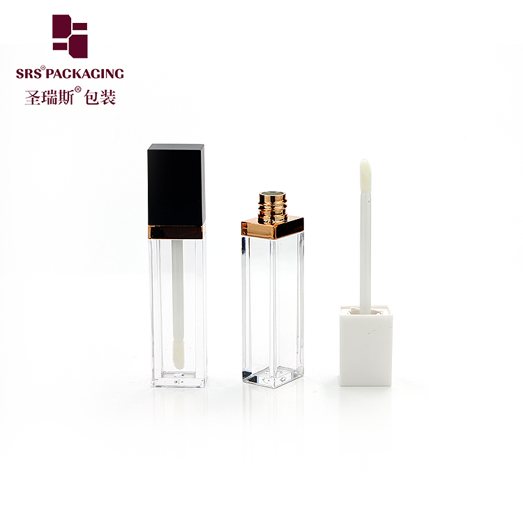 Chinese manufacturer mini lip gloss bottle empty 7ml square plastic make up cosmetic packaging