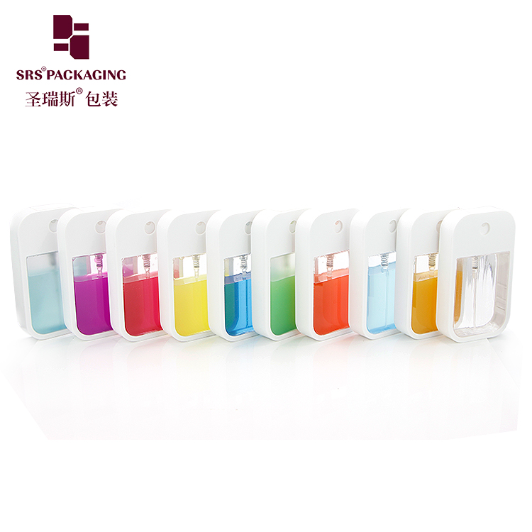 Wholesale pocket sized plastic perfume spray bottle empty 40ml square shape credit card perfume bottles