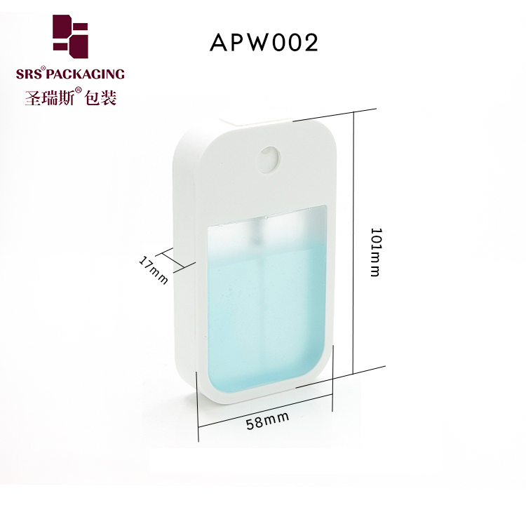 Wholesale pocket sized plastic perfume spray bottle empty 40ml square shape credit card perfume bottles