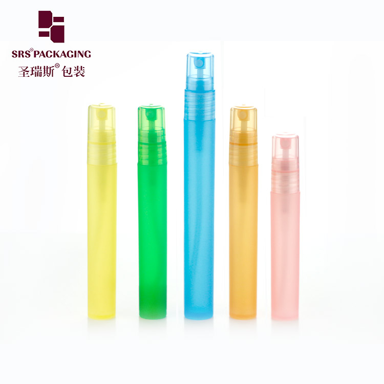 SRS colorful PP PCR PLA material pen shape refillable cheap 10ml plastic spray bottle 