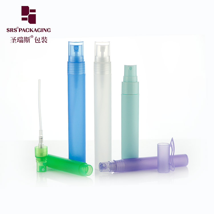 SRS colorful PP PCR PLA material pen shape refillable cheap 10ml plastic spray bottle 