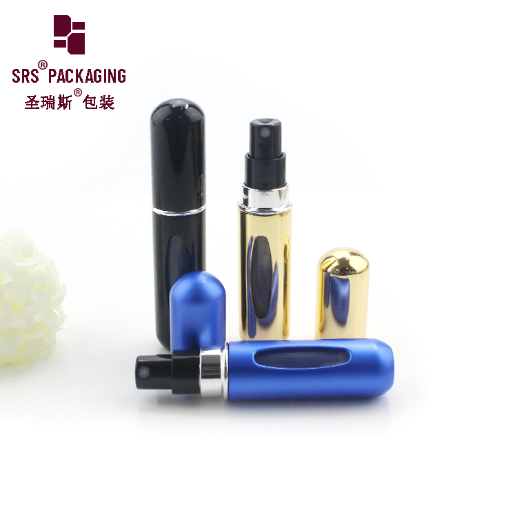 Wholesale 5ml Mini Travel Pocket Refillable Spray Perfume Bottle With Inspection Window Empty Aluminum Atomizer