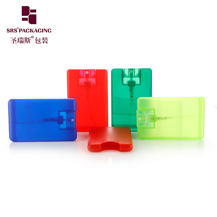 20ml mini oblate plastic customized injection color spray pocket bottle with sliding lid 