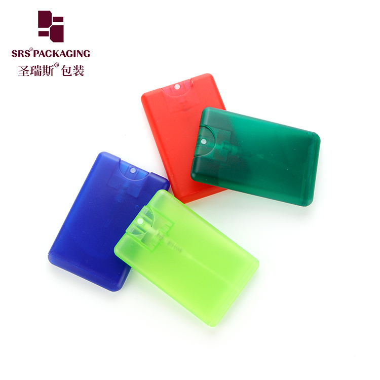 20ml mini oblate plastic customized injection color spray pocket bottle with sliding lid 