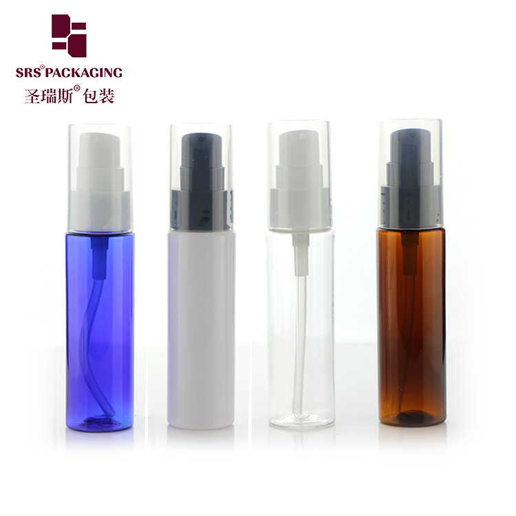 30ml 50ml PET plastic customized color empty alcohol round spray bottle