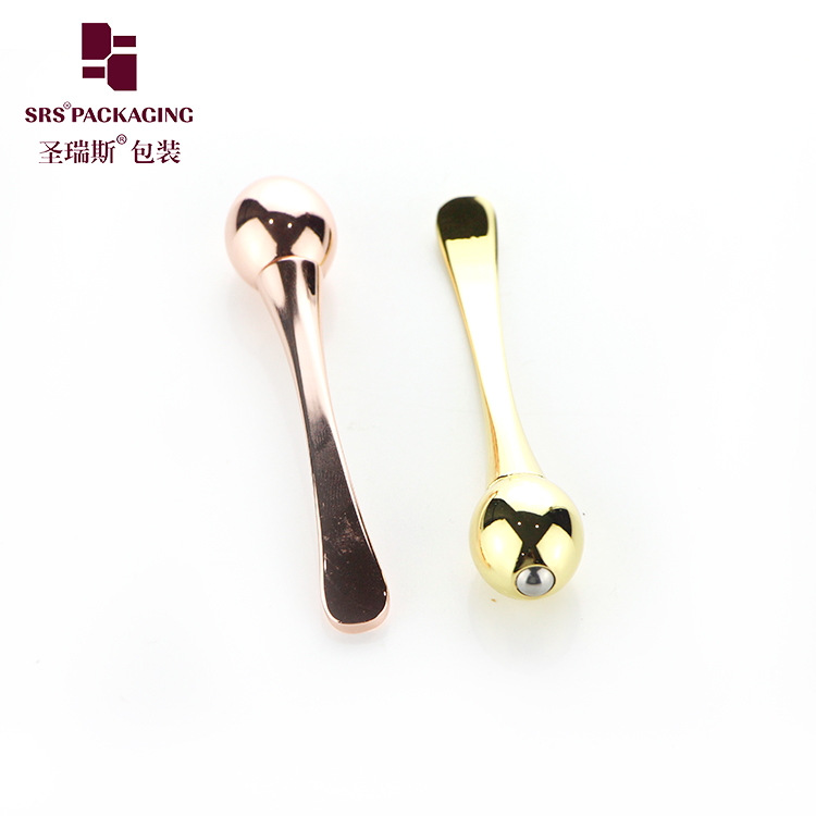 Metal luxury silver rose gold cosmetic cream spatula stick spoon for face cream