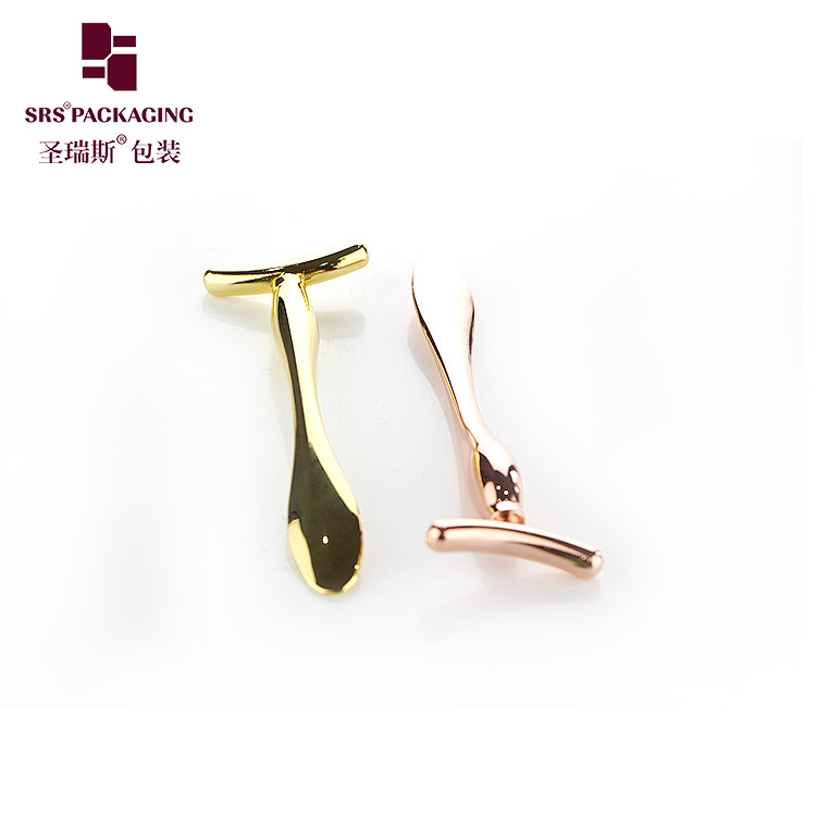 special shape cosmetic wholesale shiny gold silver make up spatula