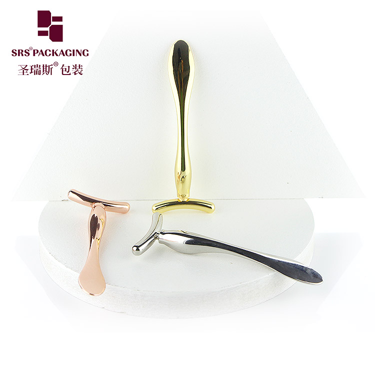 special shape cosmetic wholesale shiny gold silver make up spatula