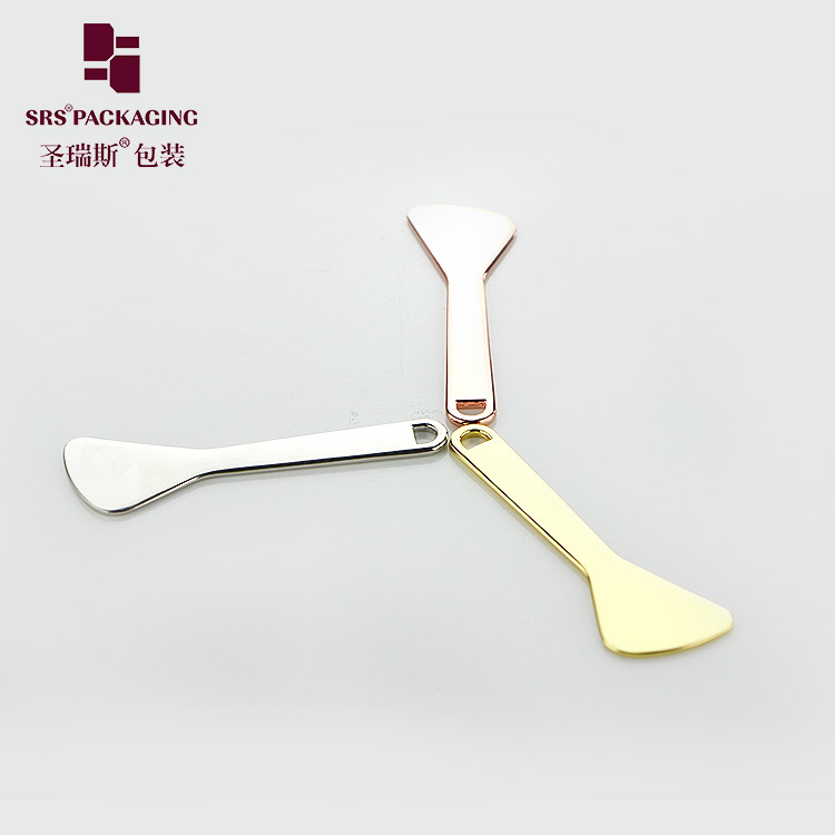 SPA skin care luxury zinc alloy flat gold silver cosmetic spatula metal