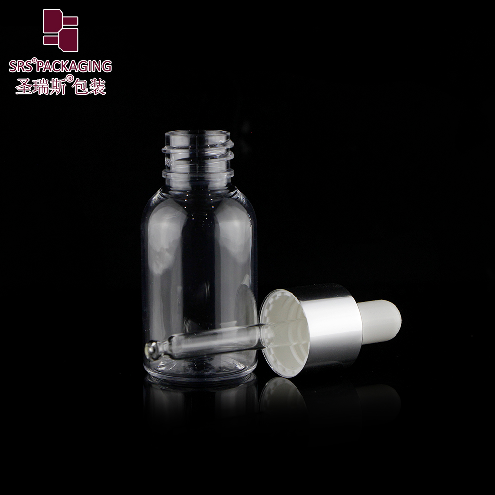 empty cosmetic high quality serum dropper eco friendly 30ml pet bottle