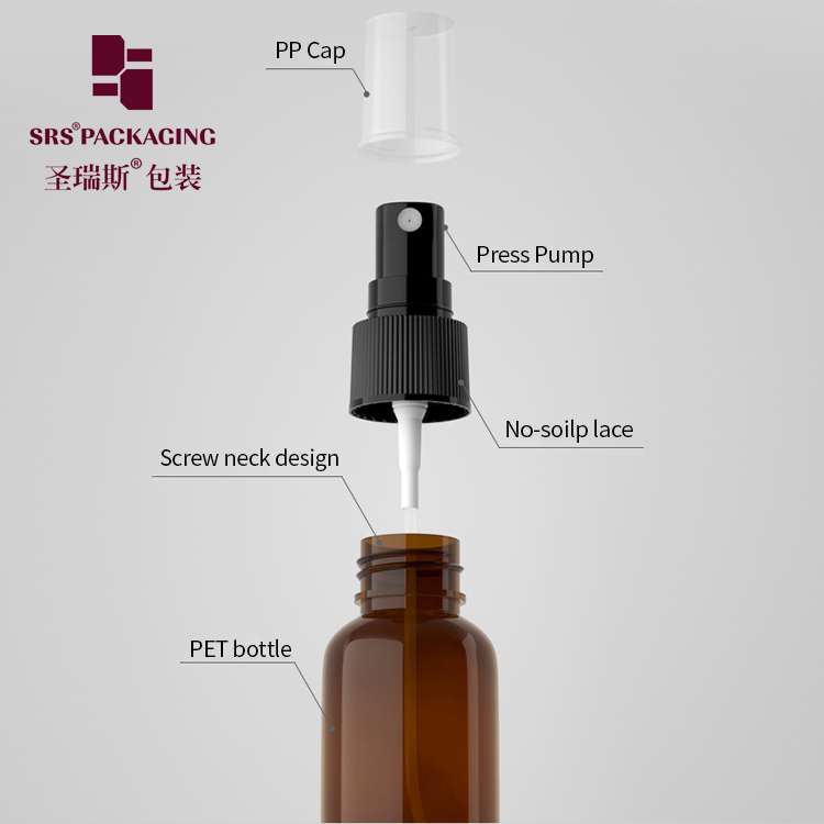 Cheap transparent 100ml pet bottle hot sale plastic spray pump container for alcohol