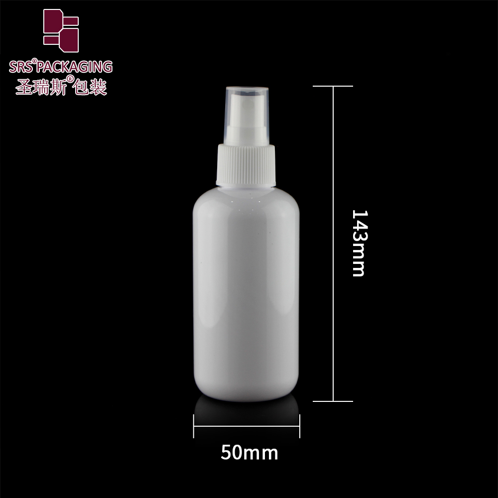 Custom white 150ml PET lotion Shampoo Bottles with Smooth screw cap/ pump/sprayer