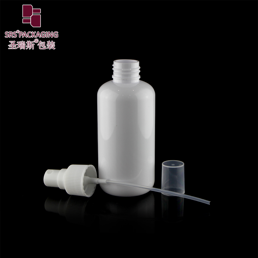 Custom white 150ml PET lotion Shampoo Bottles with Smooth screw cap/ pump/sprayer