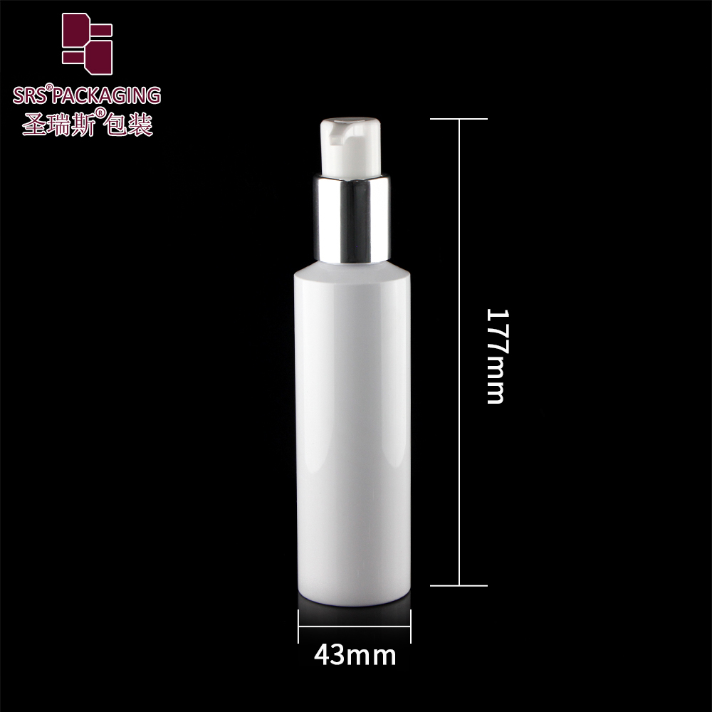 Popular white cosmetic PET  bottle spray 150ml skin care toner travel pump container made of recycled material