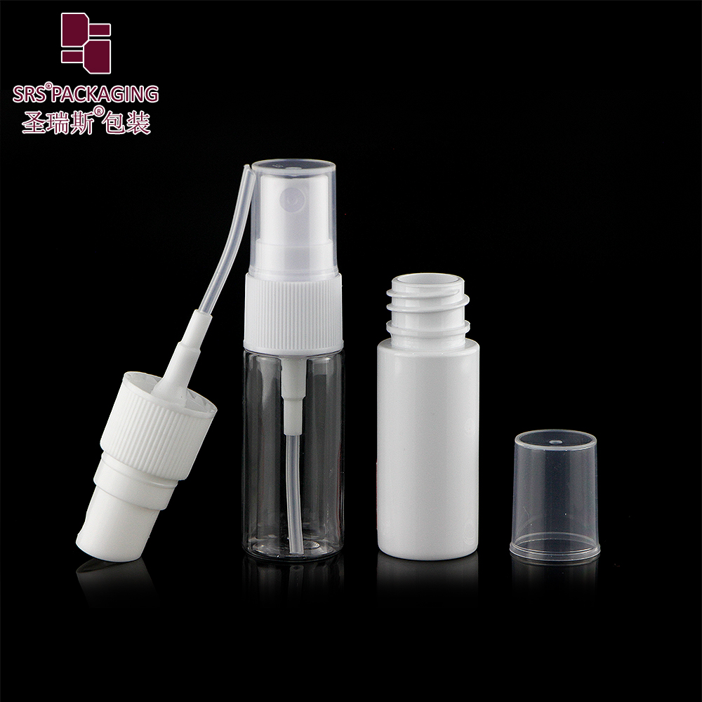 Eco friendly 13ml 15ml 20ml 30ml 50ml 100ml cosmetic PET bottle white pump plastic spray container