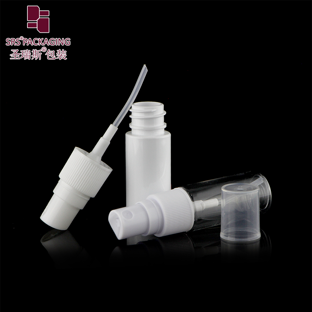 Eco friendly 13ml 15ml 20ml 30ml 50ml 100ml cosmetic PET bottle white pump plastic spray container