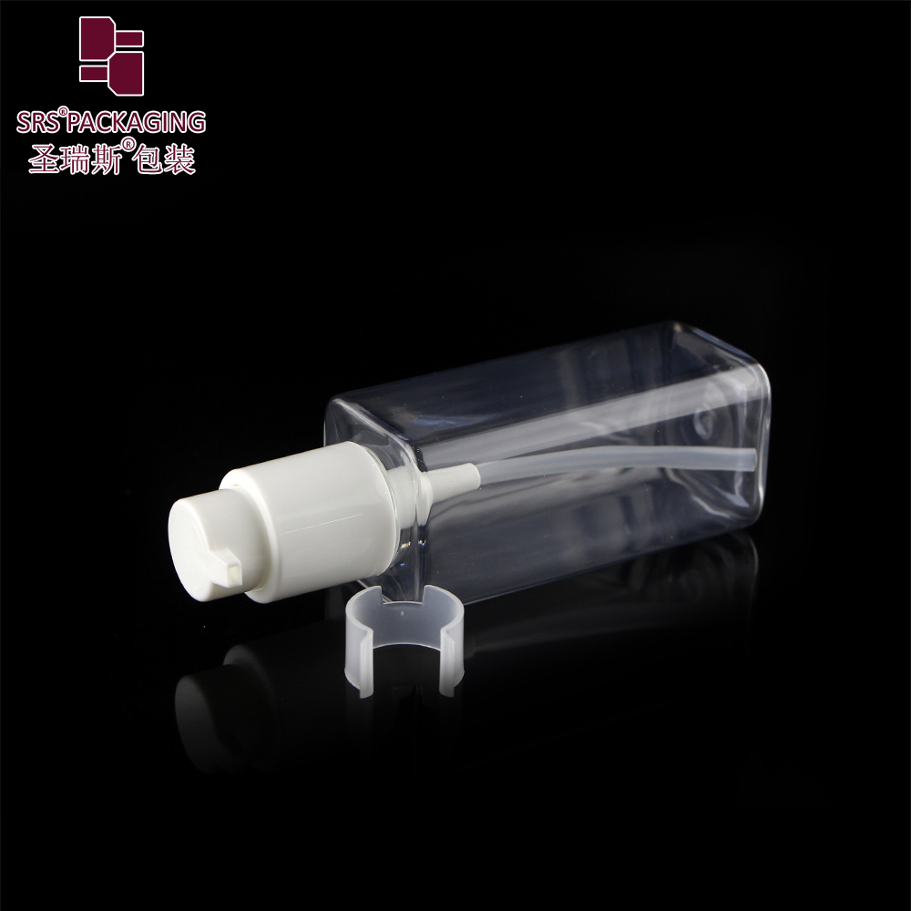 New empty cosmetic facial cleanser 120ml clear PET plastic cream / gel pump bottle