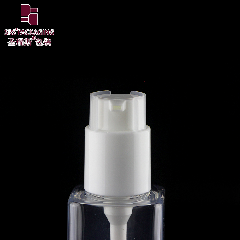 New empty cosmetic facial cleanser 120ml clear PET plastic cream / gel pump bottle