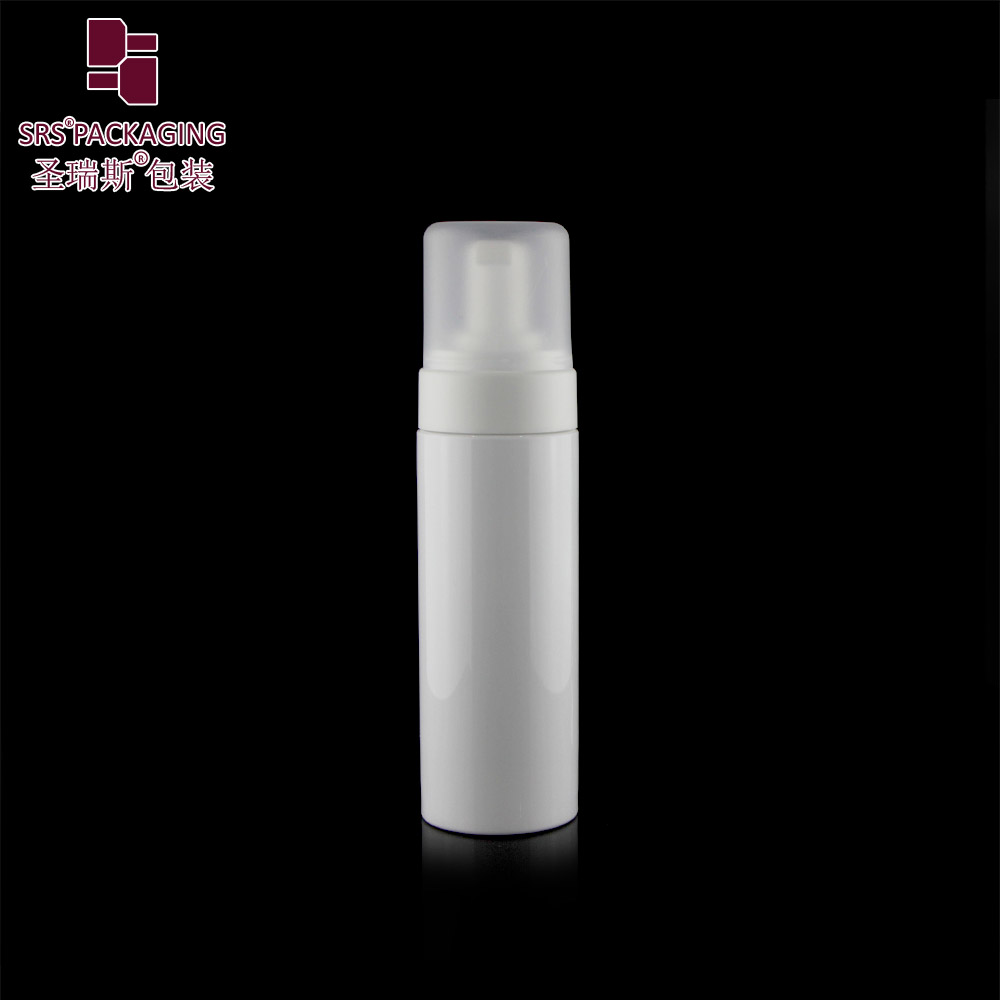 High Quality 180ml PET Empty White Foam Soap Dispenser Pump Bottle for Cosmetic Packaging