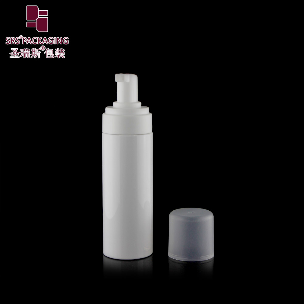 High Quality 180ml PET Empty White Foam Soap Dispenser Pump Bottle for Cosmetic Packaging