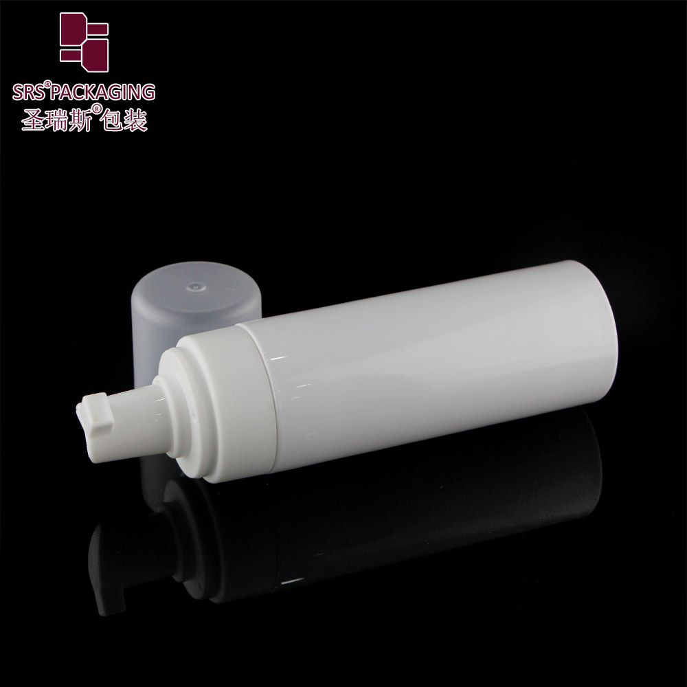 High Quality 180ml PET Empty White Foam Soap Dispenser Pump Bottle for Cosmetic Packaging