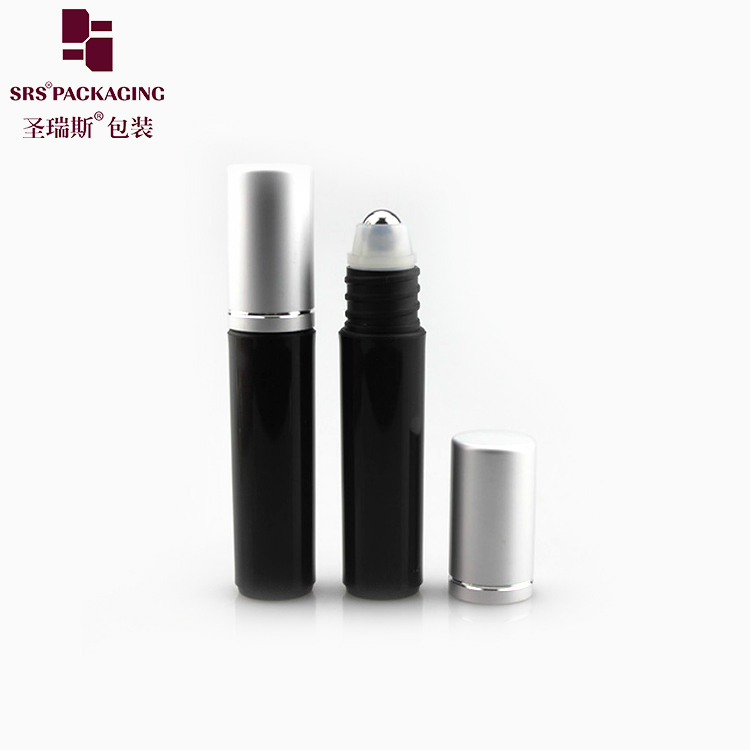 PP PCR black empty Plastic Perfume Packaging 5ml Roller Bottle