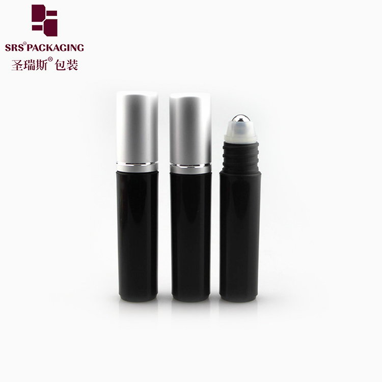 PP PCR black empty Plastic Perfume Packaging 5ml Roller Bottle