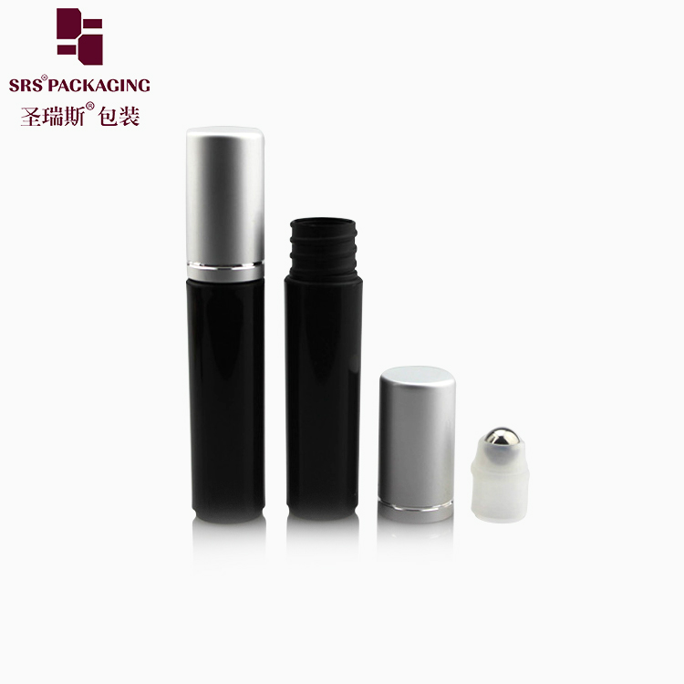 PP PCR black empty Plastic Perfume Packaging 5ml Roller Bottle