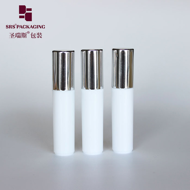 White Plastic Perfume Packaging 5ml Roller Ball Bottle with alumium cap