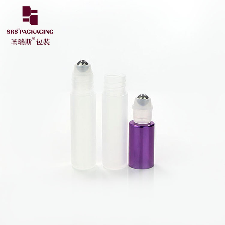 5ml customized color plastic recycle PP roller perfume bottle with aluminum cap