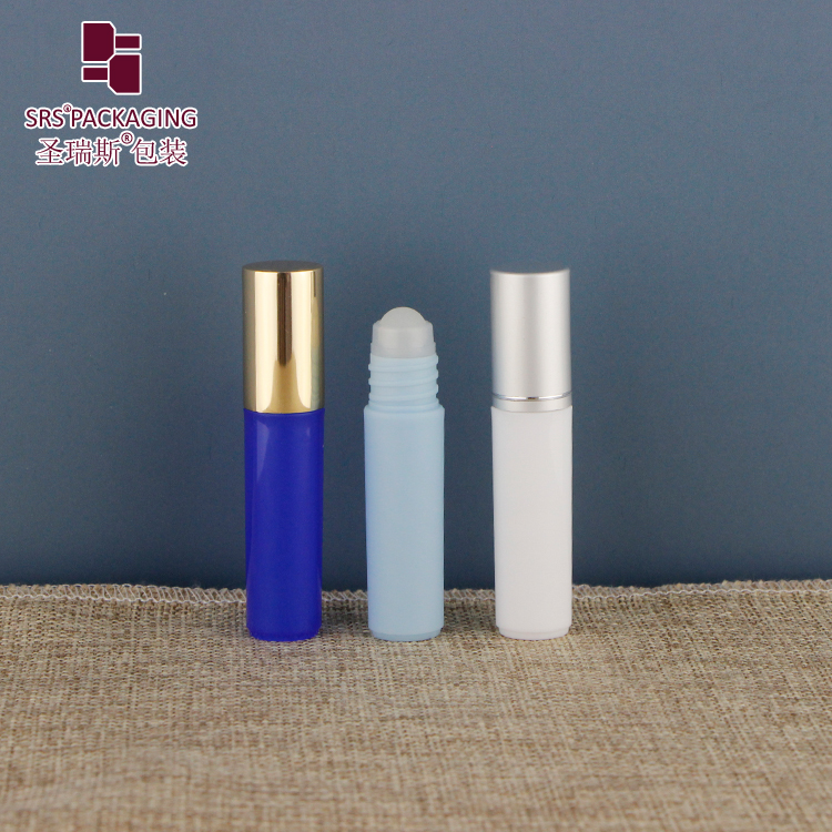 frosted natural PP colorful aluminum cap empty perfume 5 ml roll on bottle in stock