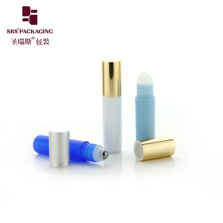 frosted natural PP colorful aluminum cap empty perfume 5 ml roll on bottle in stock